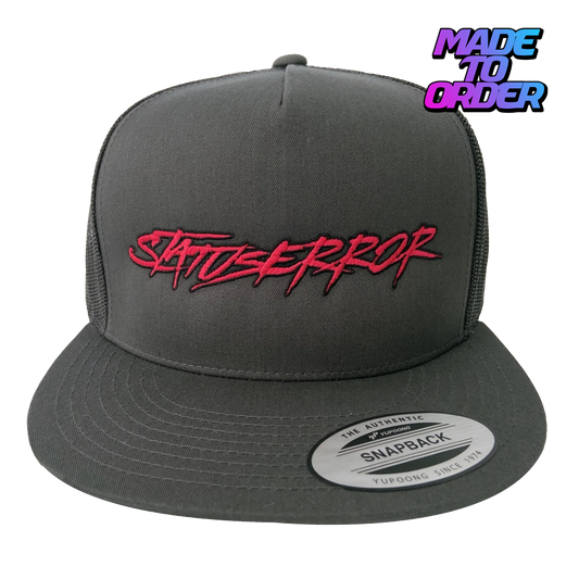 Status Error Pink Bomb Logo Mesh Snapback Black / Grey (MTO)