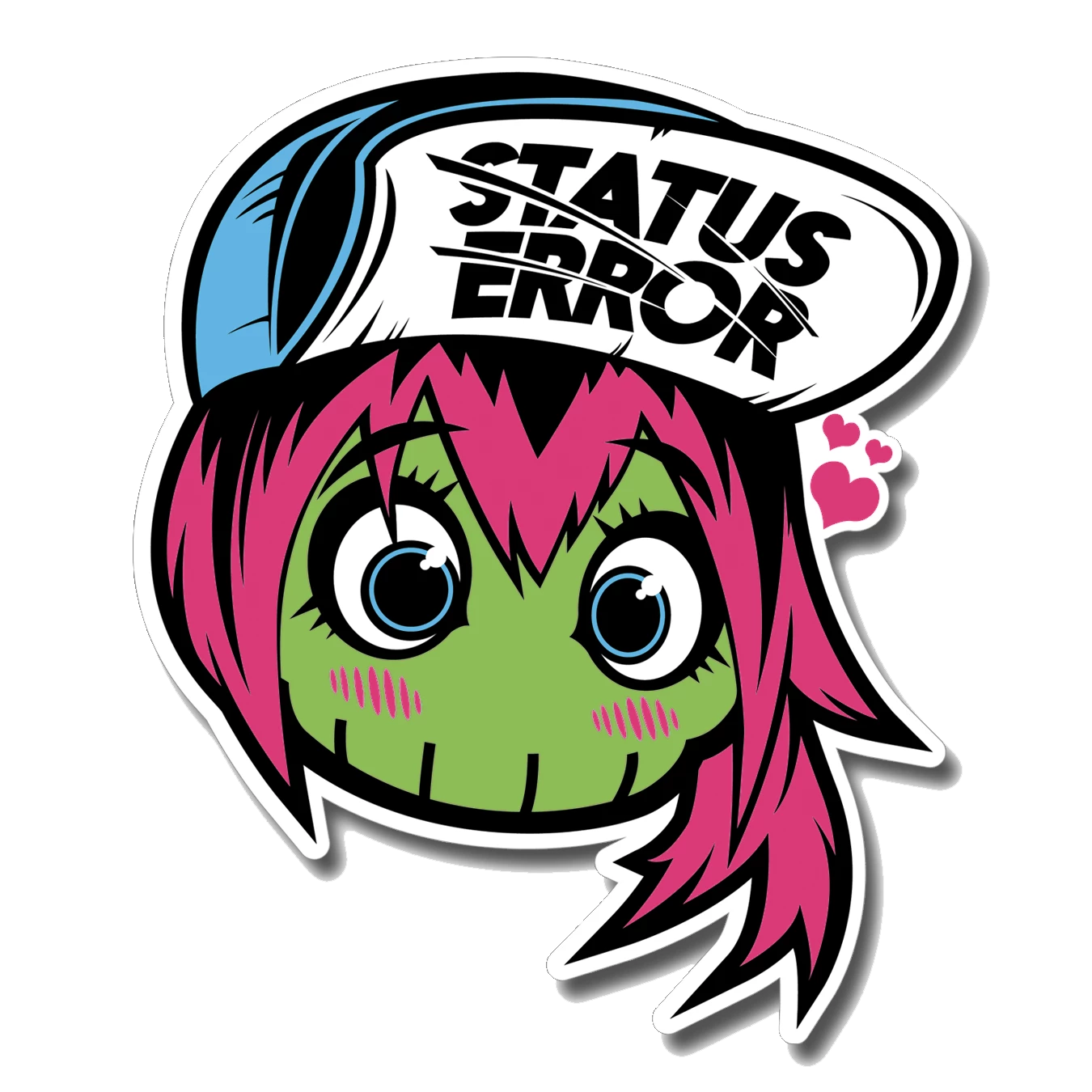 Status Error Lady Skull Sticker