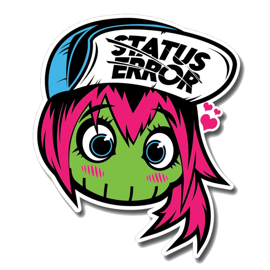 Status Error Lady Skull Sticker
