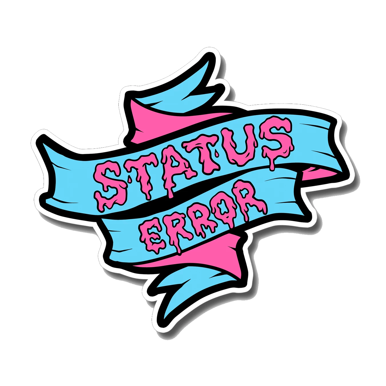 Status Error Ice Cream Ribbon Sticker