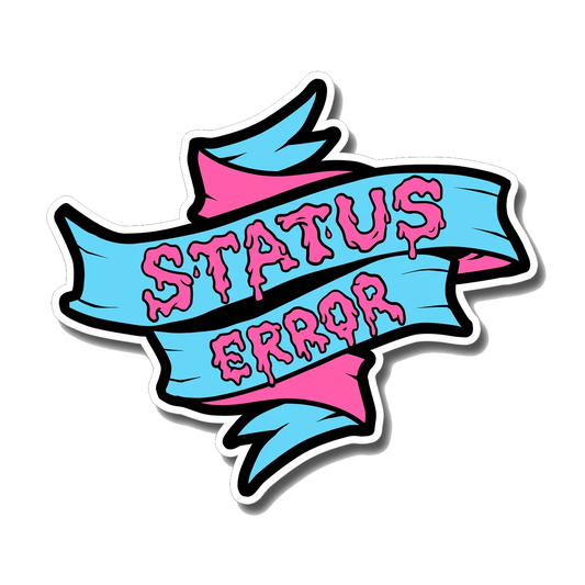 Status Error Ice Cream Ribbon Sticker