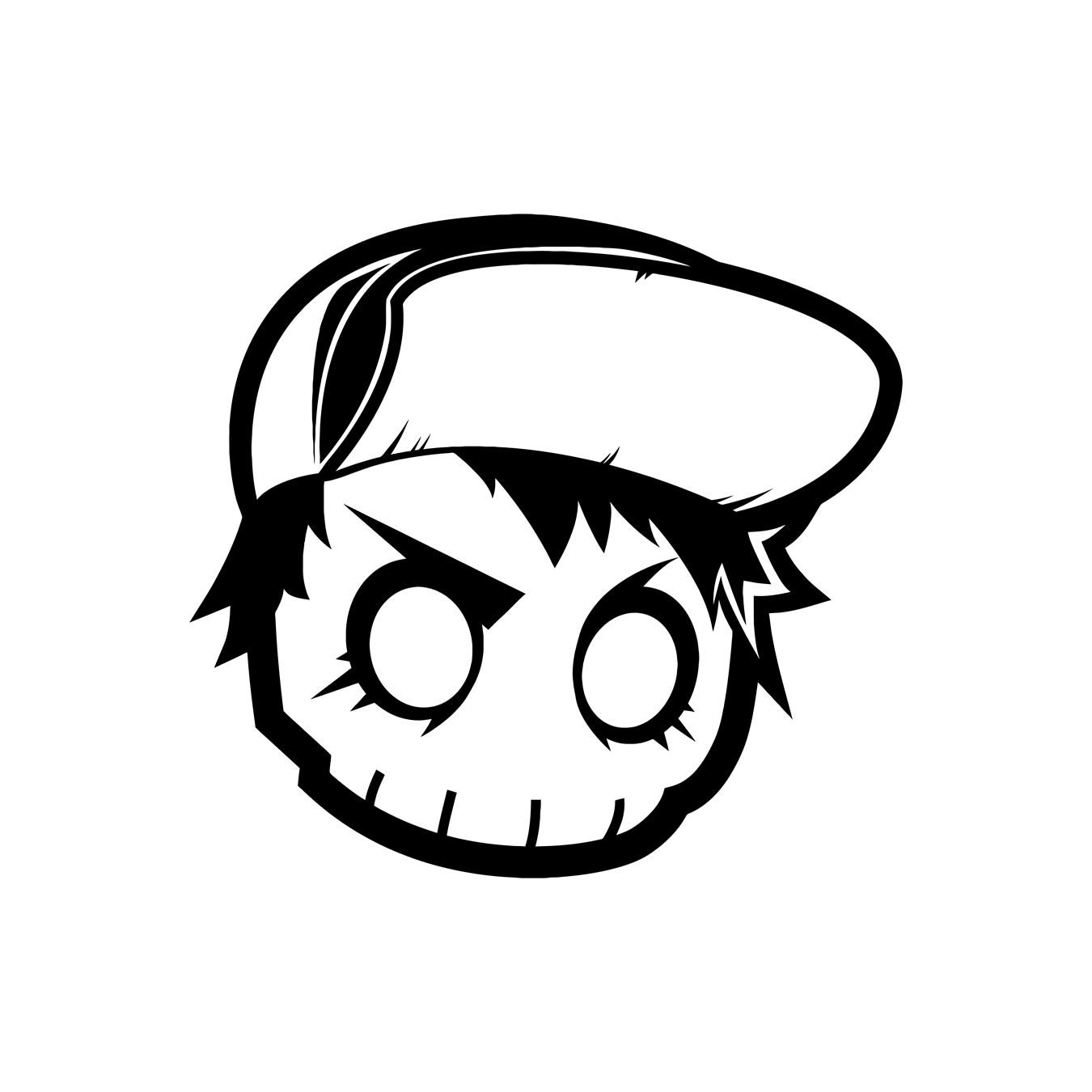 Status Error Skull Outline Sticker